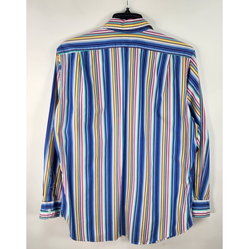 Polo Ralph Lauren Durham Shirt Men's L Stripe Multicolor Classic Fit Preppy Work - Picture 2 of 9